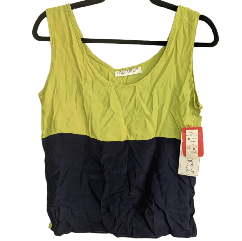 NWT M.J. Carroll Colorblock Tank Top 💚💙